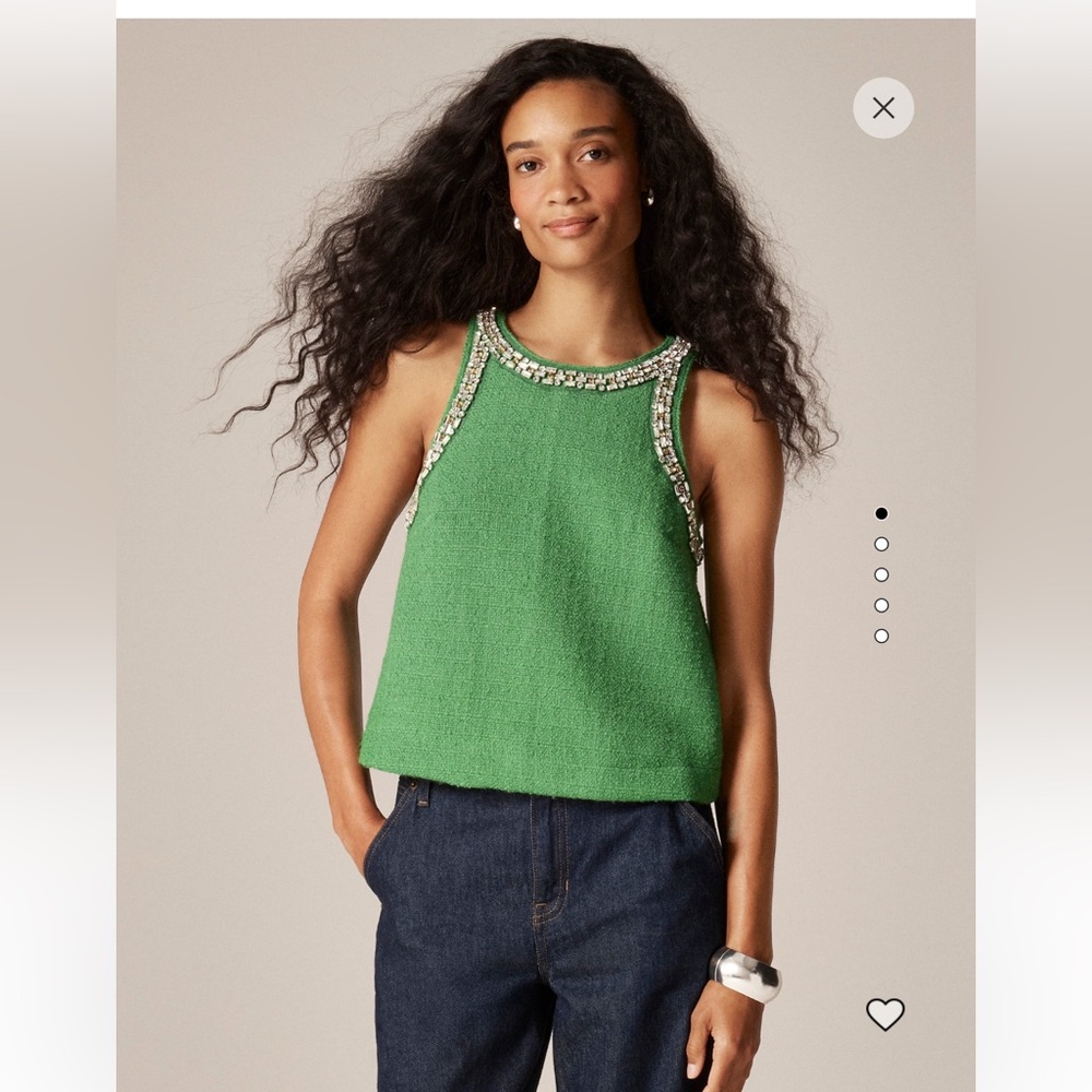 J.crew collection Rhinestone Embellished Tweed Top nwt - Picture 5 of 5